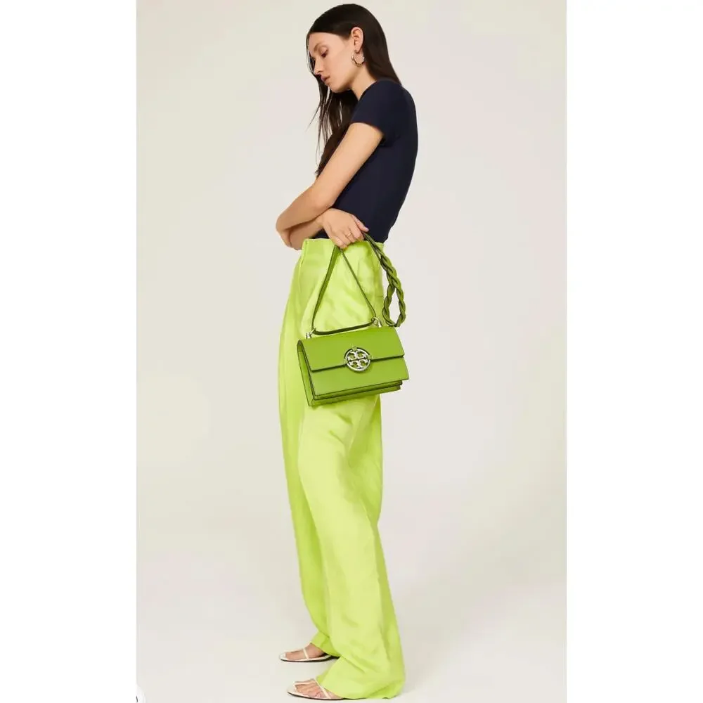 Tory Burch Wheatgrass Small Miller Flap Shoulder Bag in Green